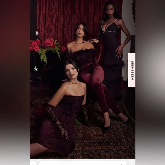 SALIMABLACK CHERRY VELVET JUMPSUIT